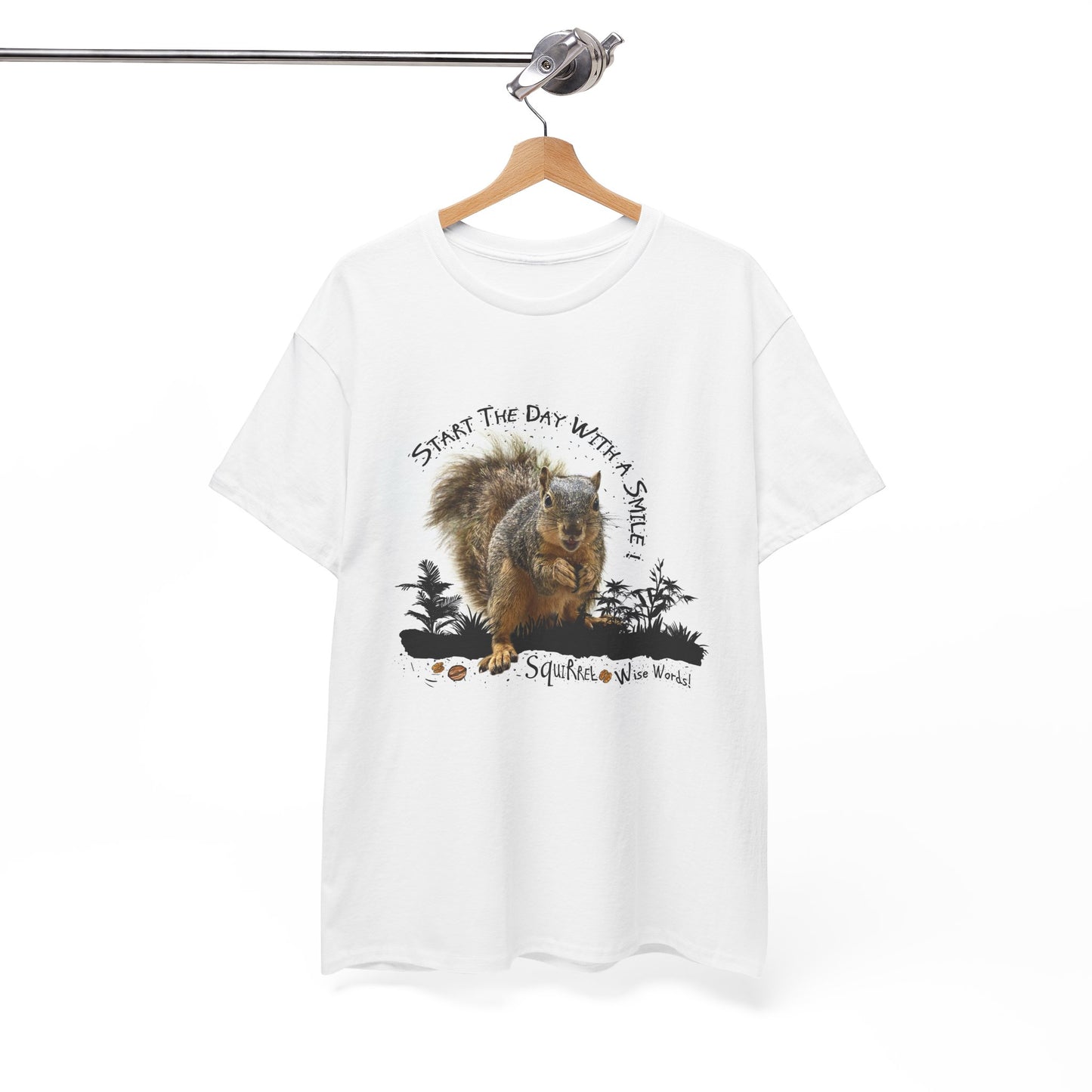 Squirrel - Start the Day with a Smile Unisex Heavy Cotton Tee