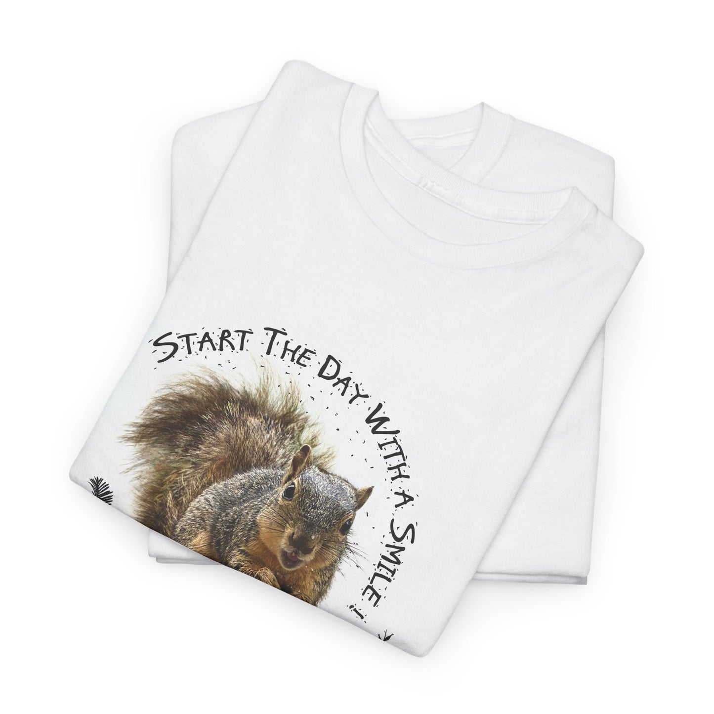 Squirrel - Start the Day with a Smile Unisex Heavy Cotton Tee