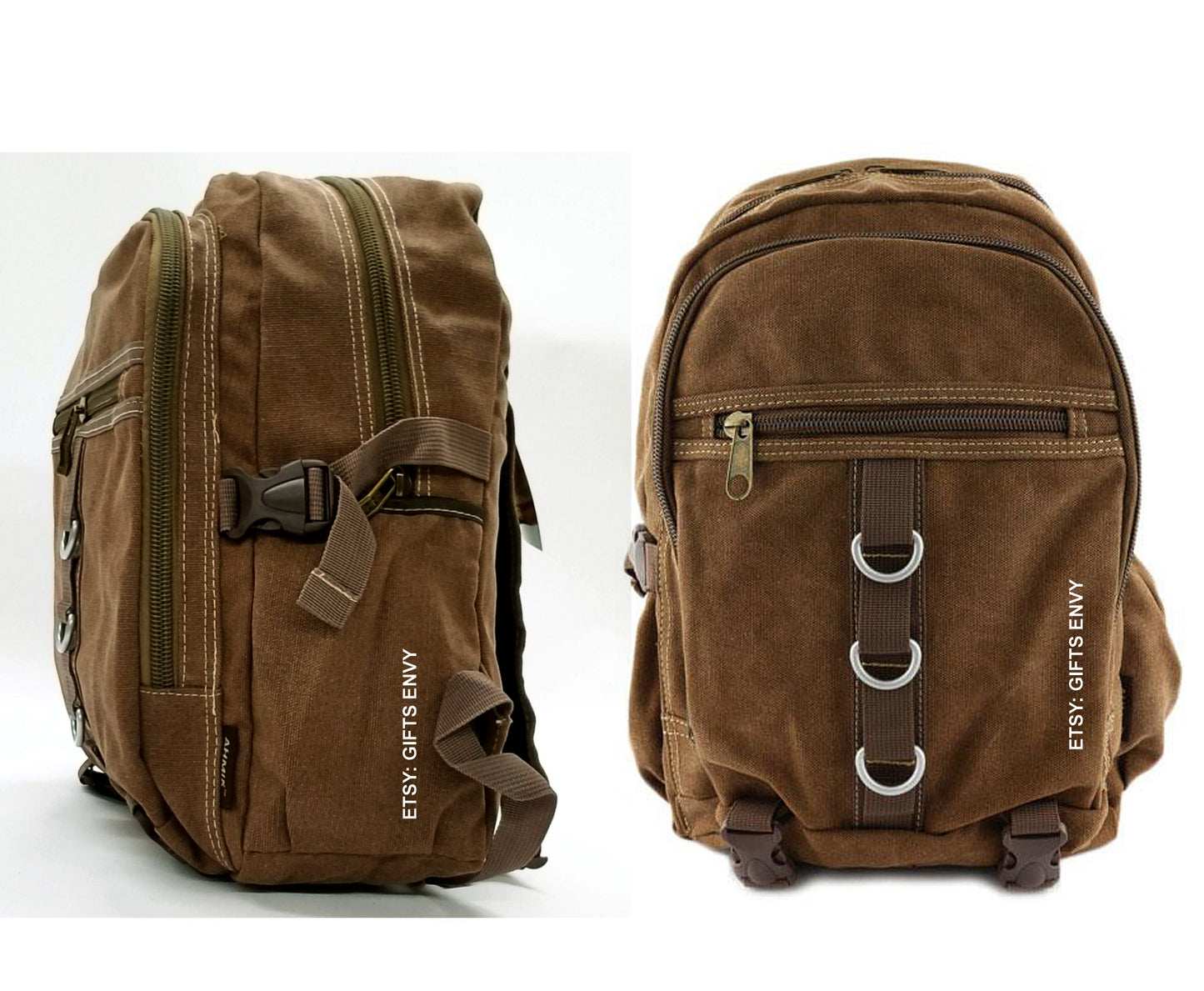 12x16.5 Uni Sex Canvas School Backpack Outdoor Rucksack Daily Backpack Weekender Backpack Laptop Backpack Gifts
