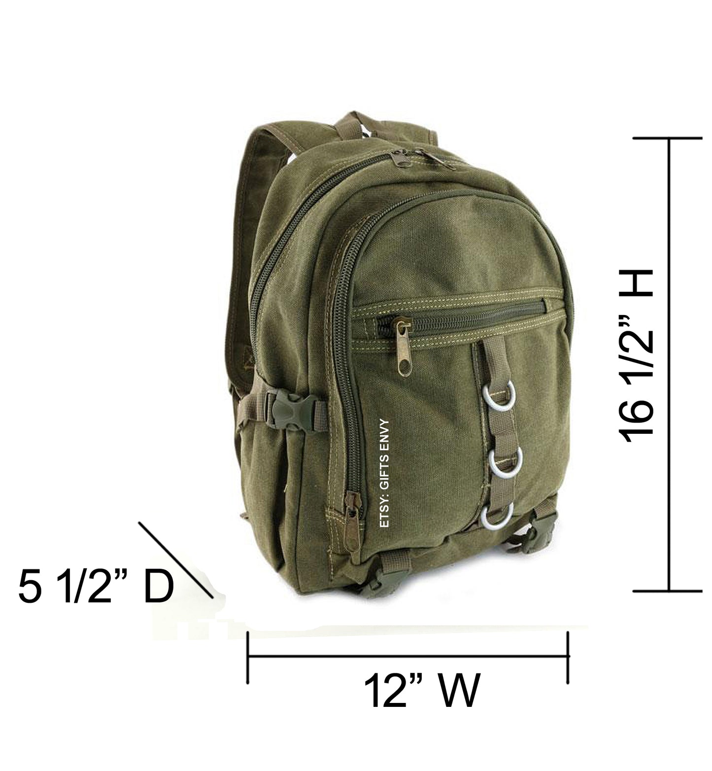 12x16.5 Uni Sex Canvas School Backpack Outdoor Rucksack Daily Backpack Weekender Backpack Laptop Backpack Gifts