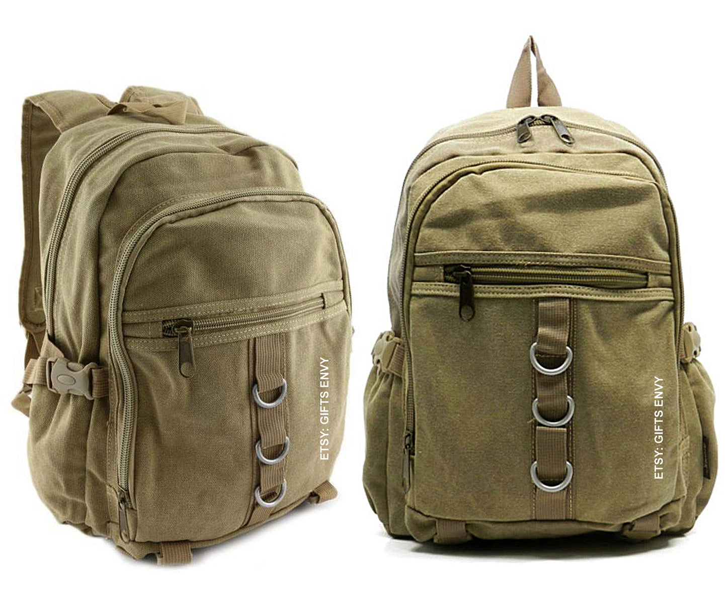 12x16.5 Uni Sex Canvas School Backpack Outdoor Rucksack Daily Backpack Weekender Backpack Laptop Backpack Gifts
