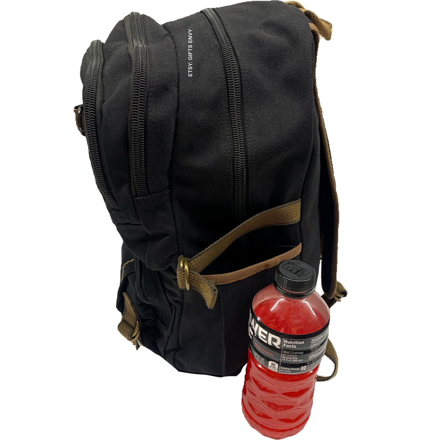 11x18 Black Retro Rucksack Premium Quality Canvas Uni-Sex Leisure Backpack School Backpack Outdoor Backpack