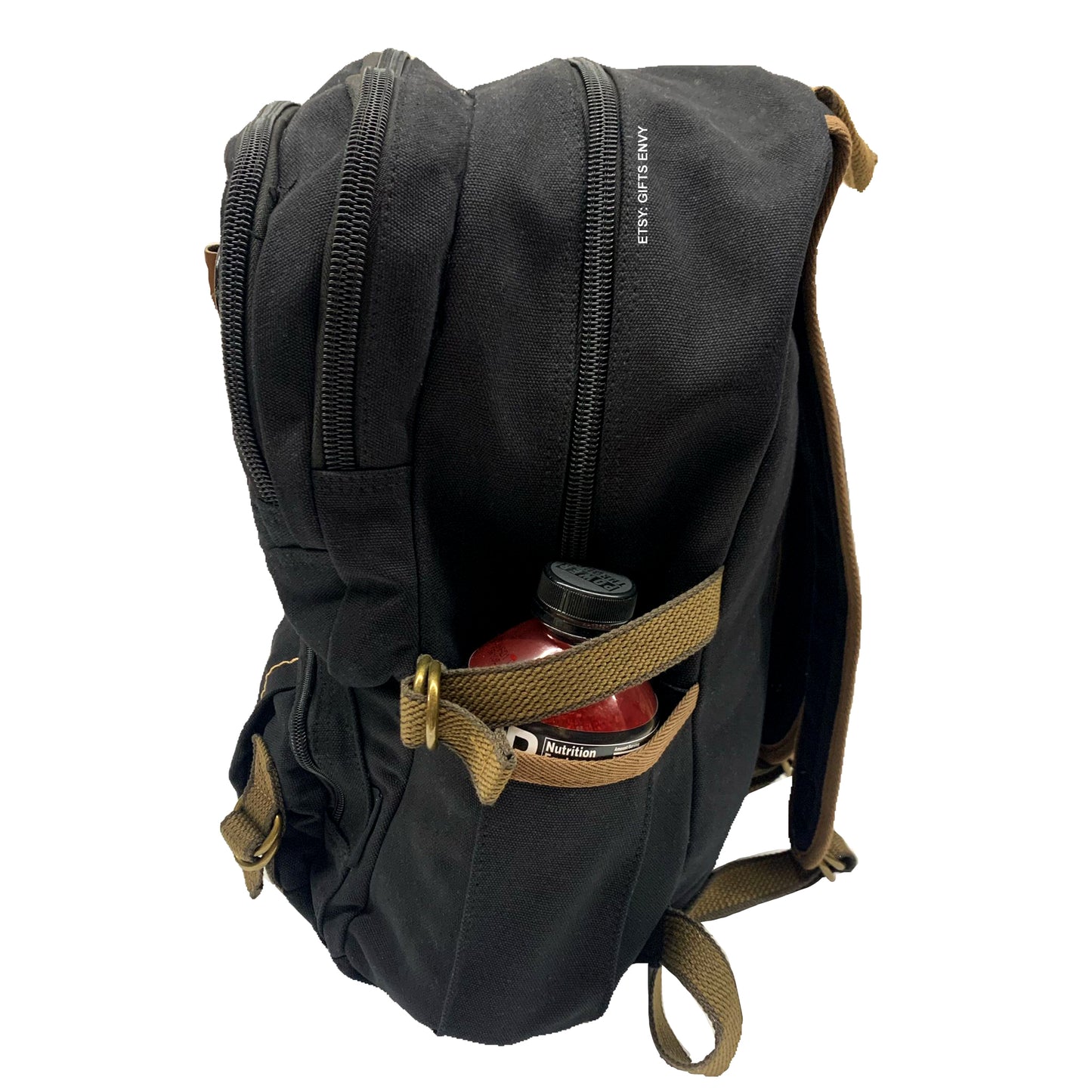 11x18 Black Retro Rucksack Premium Quality Canvas Uni-Sex Leisure Backpack School Backpack Outdoor Backpack