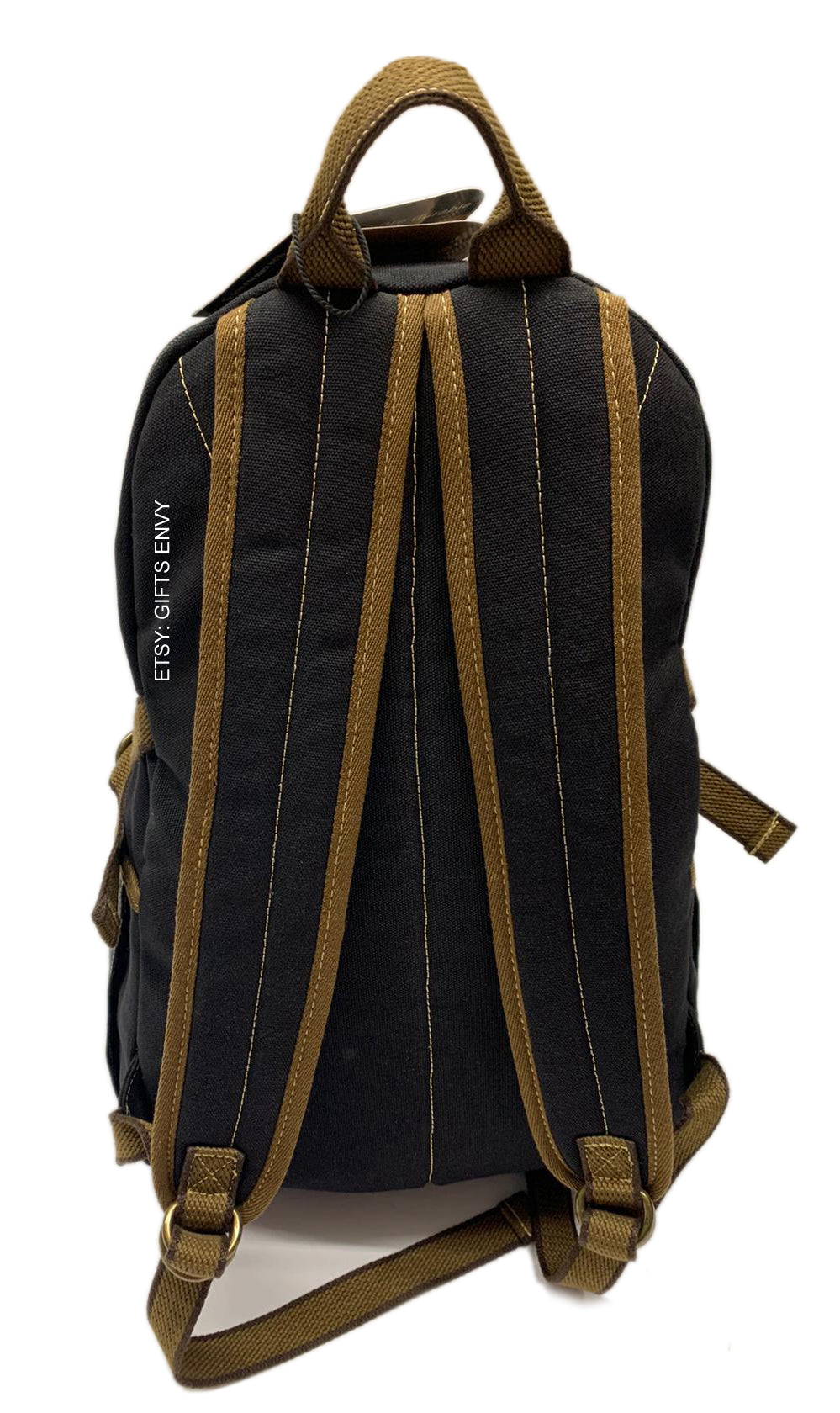 11x18 Black Retro Rucksack Premium Quality Canvas Uni-Sex Leisure Backpack School Backpack Outdoor Backpack