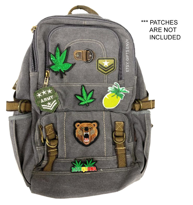 11x18 Black Retro Rucksack Premium Quality Canvas Uni-Sex Leisure Backpack School Backpack Outdoor Backpack