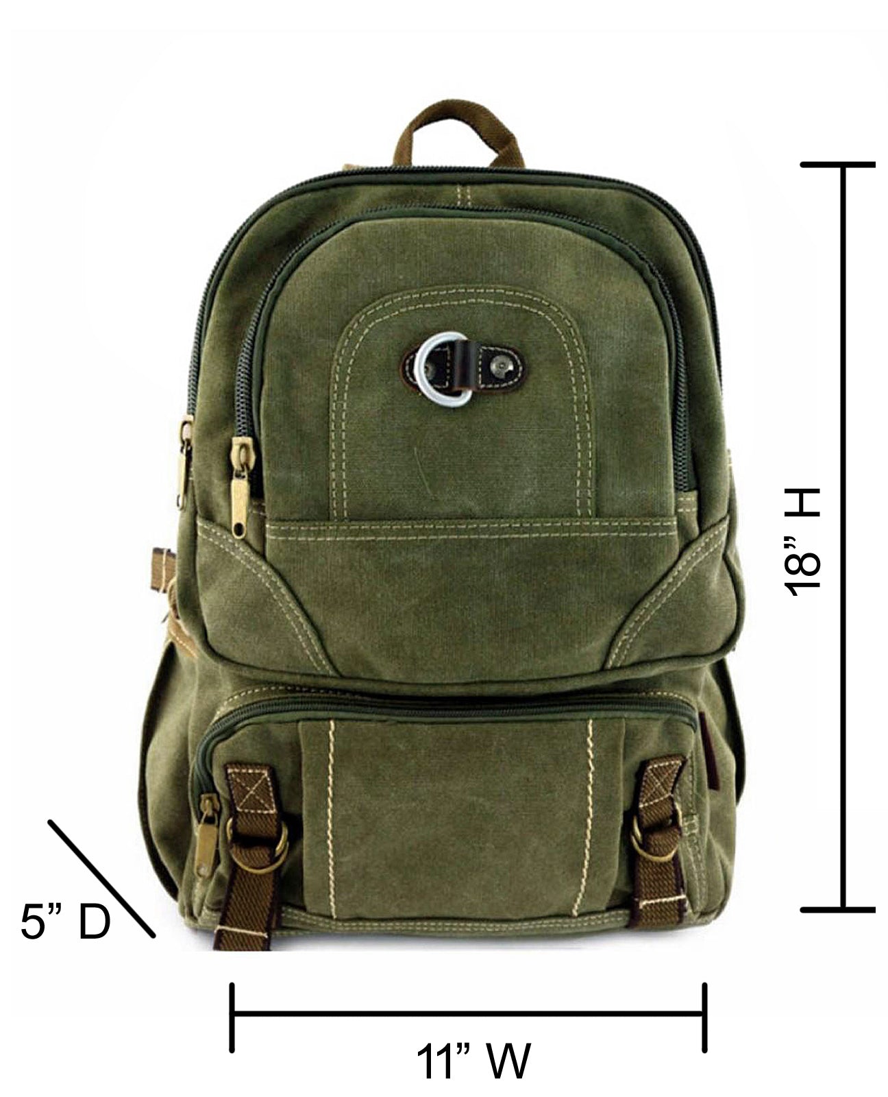11x18 Black Retro Rucksack Premium Quality Canvas Uni-Sex Leisure Backpack School Backpack Outdoor Backpack