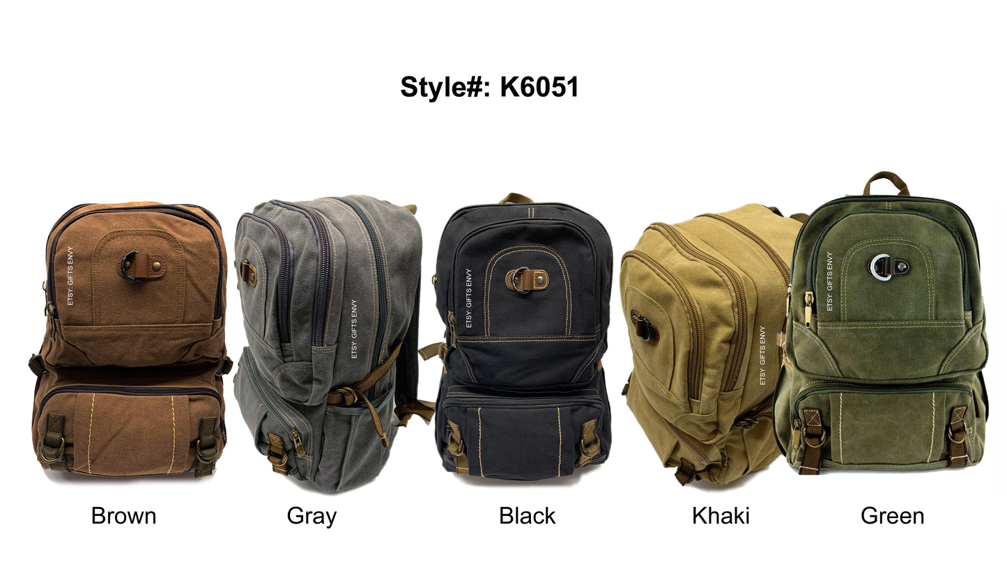 11x18 Black Retro Rucksack Premium Quality Canvas Uni-Sex Leisure Backpack School Backpack Outdoor Backpack