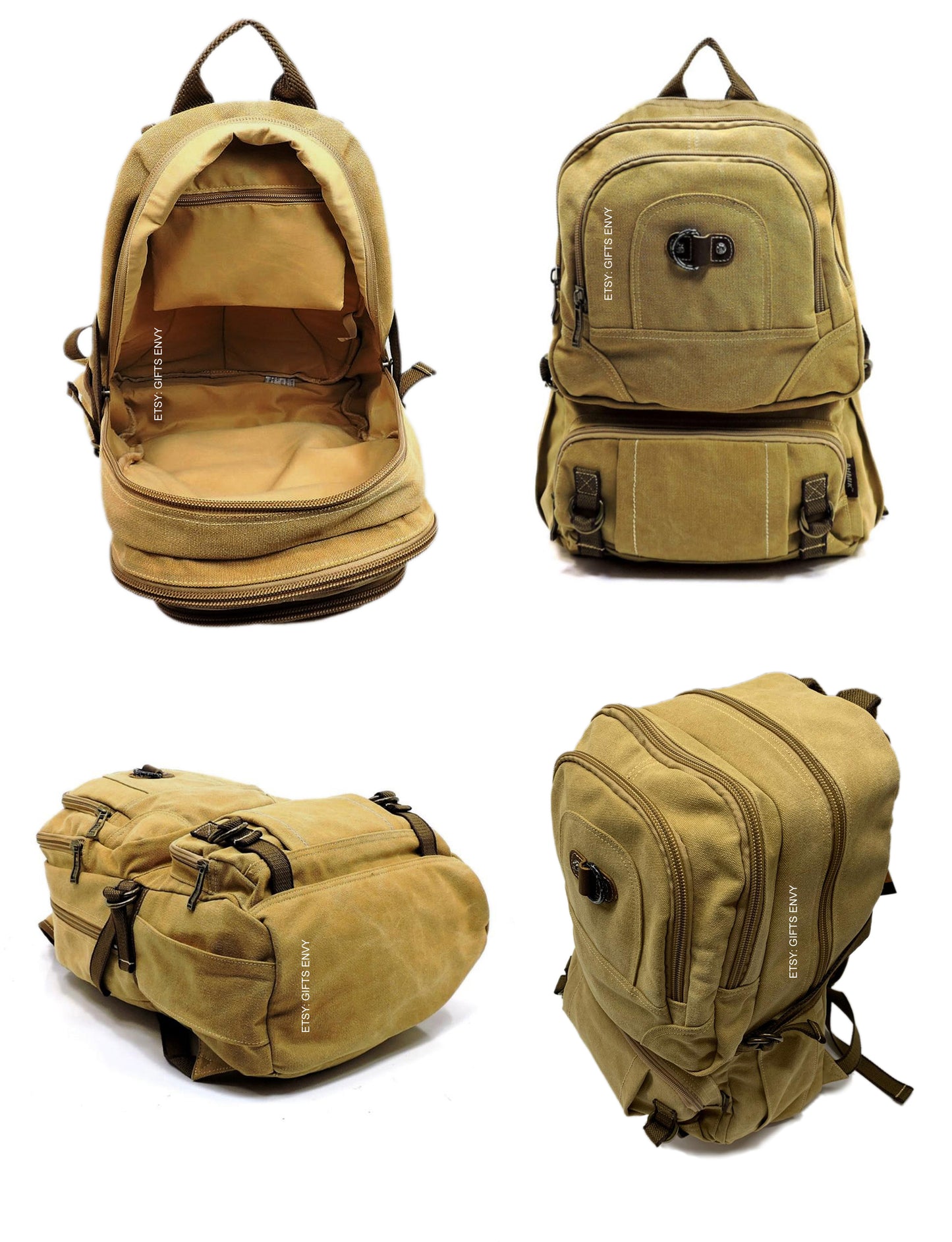 11x18 Black Retro Rucksack Premium Quality Canvas Uni-Sex Leisure Backpack School Backpack Outdoor Backpack