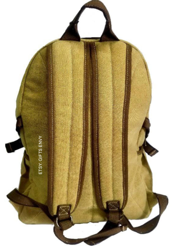 11x18 Black Retro Rucksack Premium Quality Canvas Uni-Sex Leisure Backpack School Backpack Outdoor Backpack