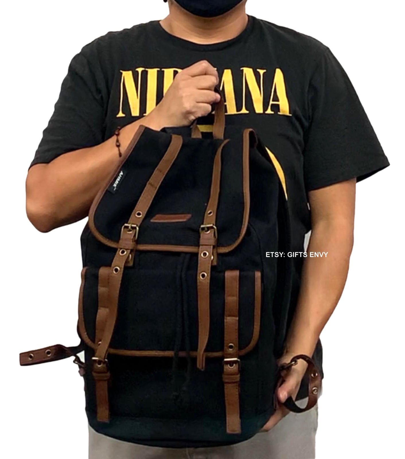 12x17 Canvas Travel Backpack Uni Sex Canvas Rucksack Large Pack Bag School schoolbag Booksack backpack