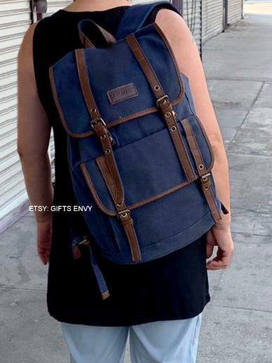 12x17 Canvas Travel Backpack Uni Sex Canvas Rucksack Large Pack Bag School schoolbag Booksack backpack