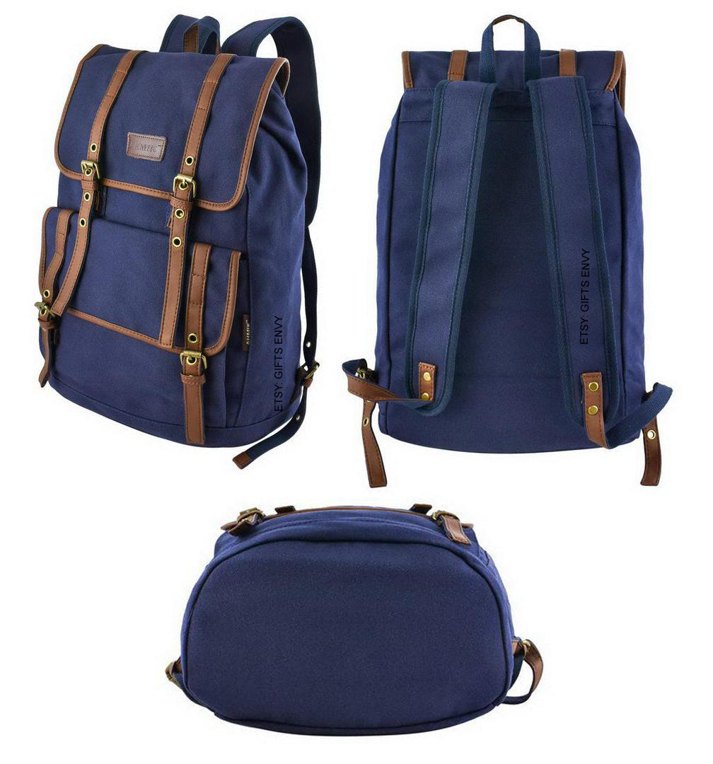 12x17 Canvas Travel Backpack Uni Sex Canvas Rucksack Large Pack Bag School schoolbag Booksack backpack