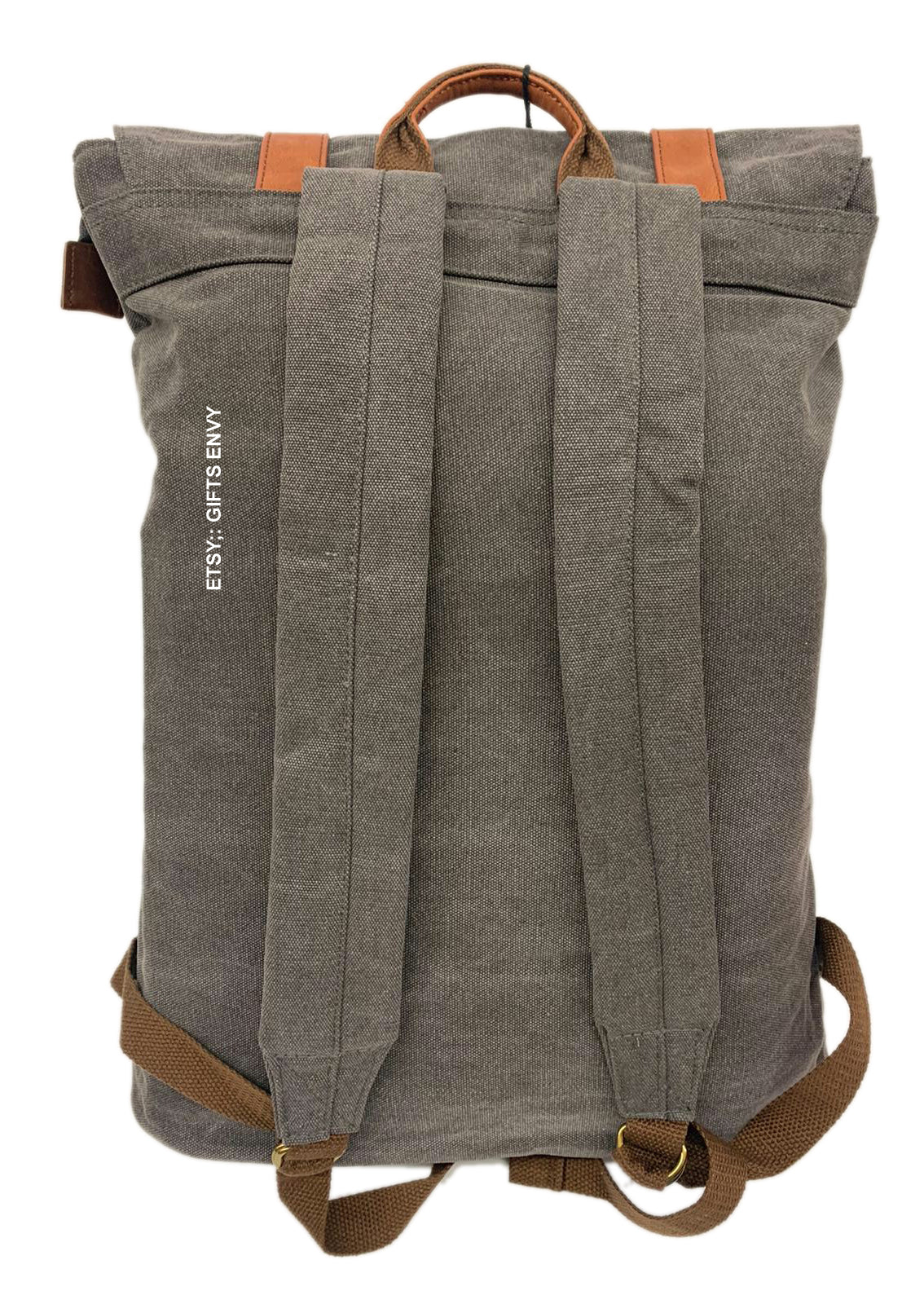 14x19 Grey Canvas Large Rucksack Backpack Gift Uni Sex Travel Backpack Stylish Man Woman Backpack Birthday Gift Graduation Gift