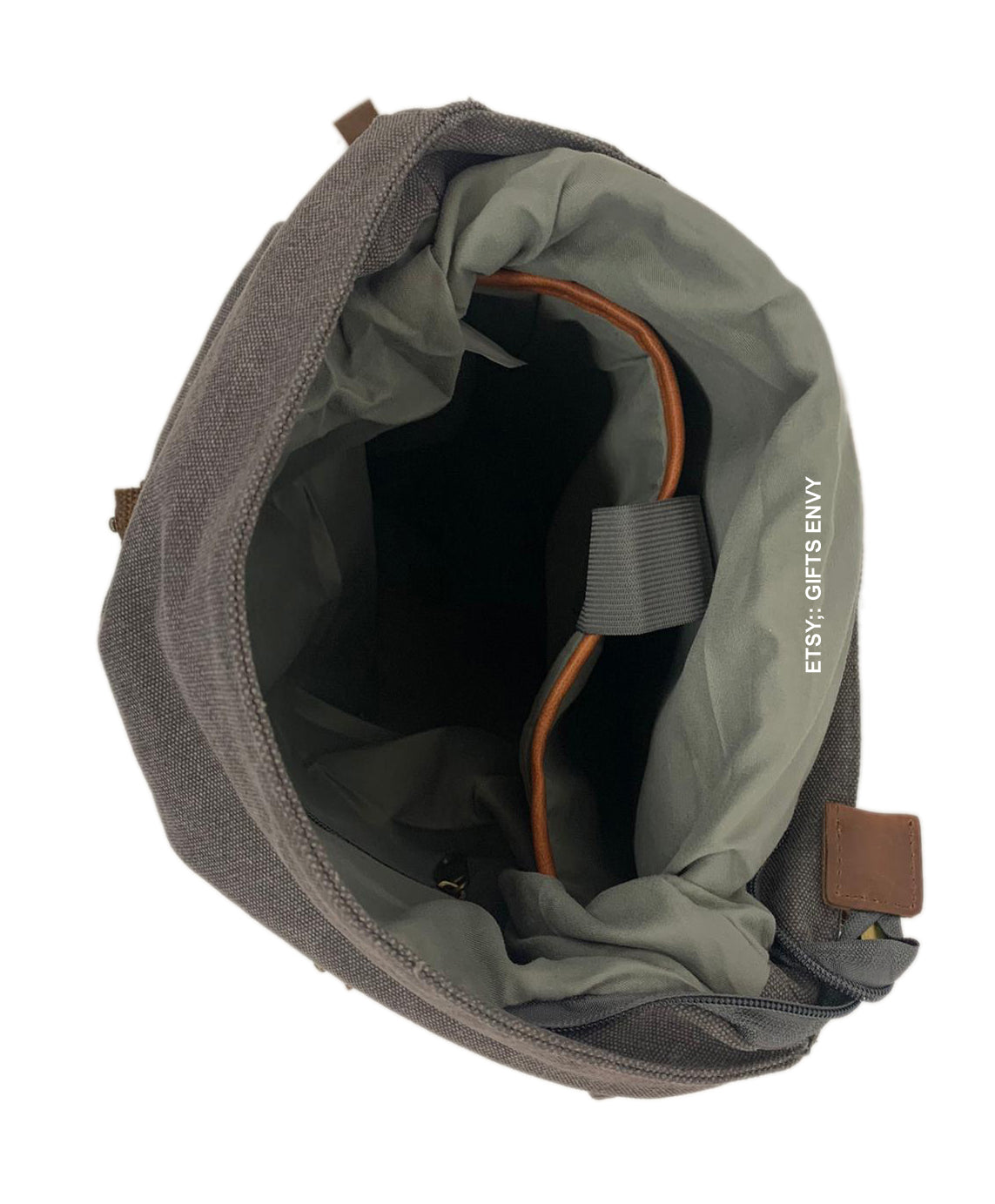 14x19 Grey Canvas Large Rucksack Backpack Gift Uni Sex Travel Backpack Stylish Man Woman Backpack Birthday Gift Graduation Gift
