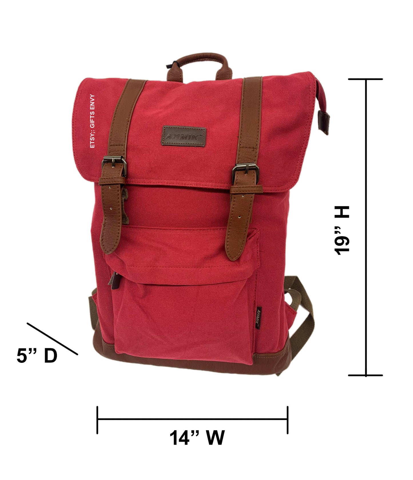 14x19 Grey Canvas Large Rucksack Backpack Gift Uni Sex Travel Backpack Stylish Man Woman Backpack Birthday Gift Graduation Gift