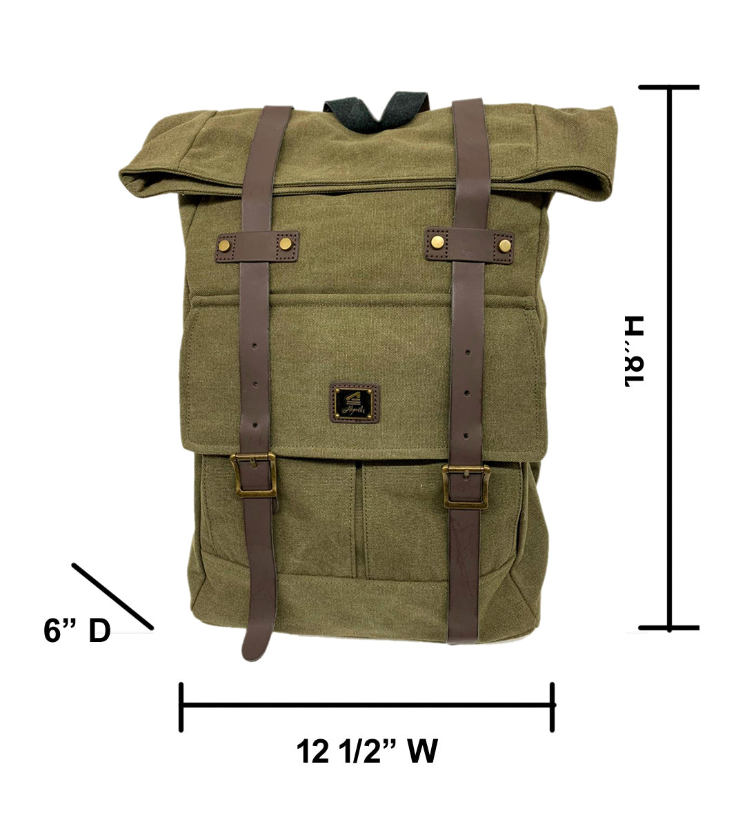 12.5x18 Canvas Foldsack Backpack Uni Sex Rolltop Backpack Canvas Roll Top Man Backpack Travel Woman Backpack Gifts Laptop School Backpack