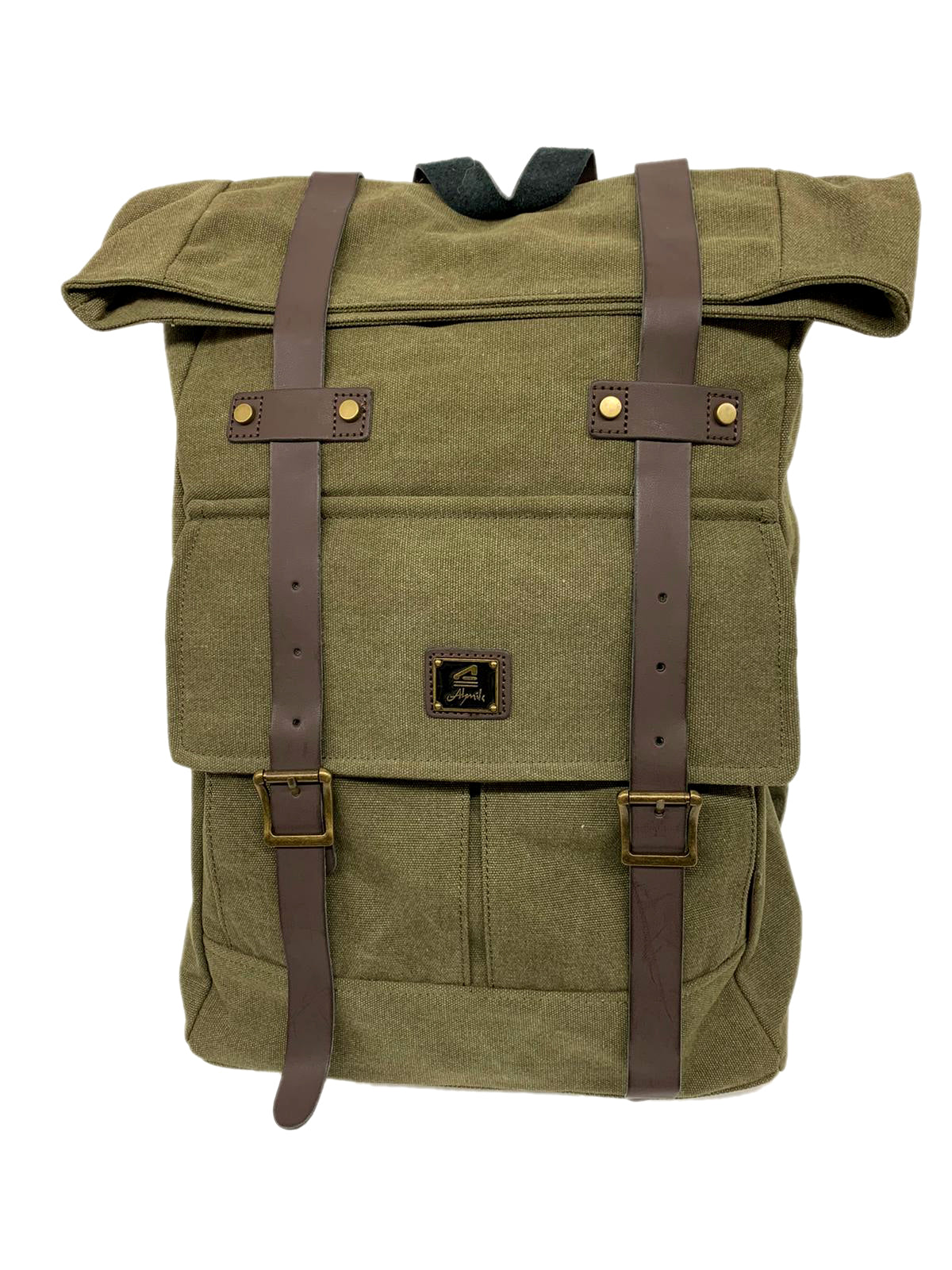 12.5x18 Canvas Foldsack Backpack Uni Sex Rolltop Backpack Canvas Roll Top Man Backpack Travel Woman Backpack Gifts Laptop School Backpack