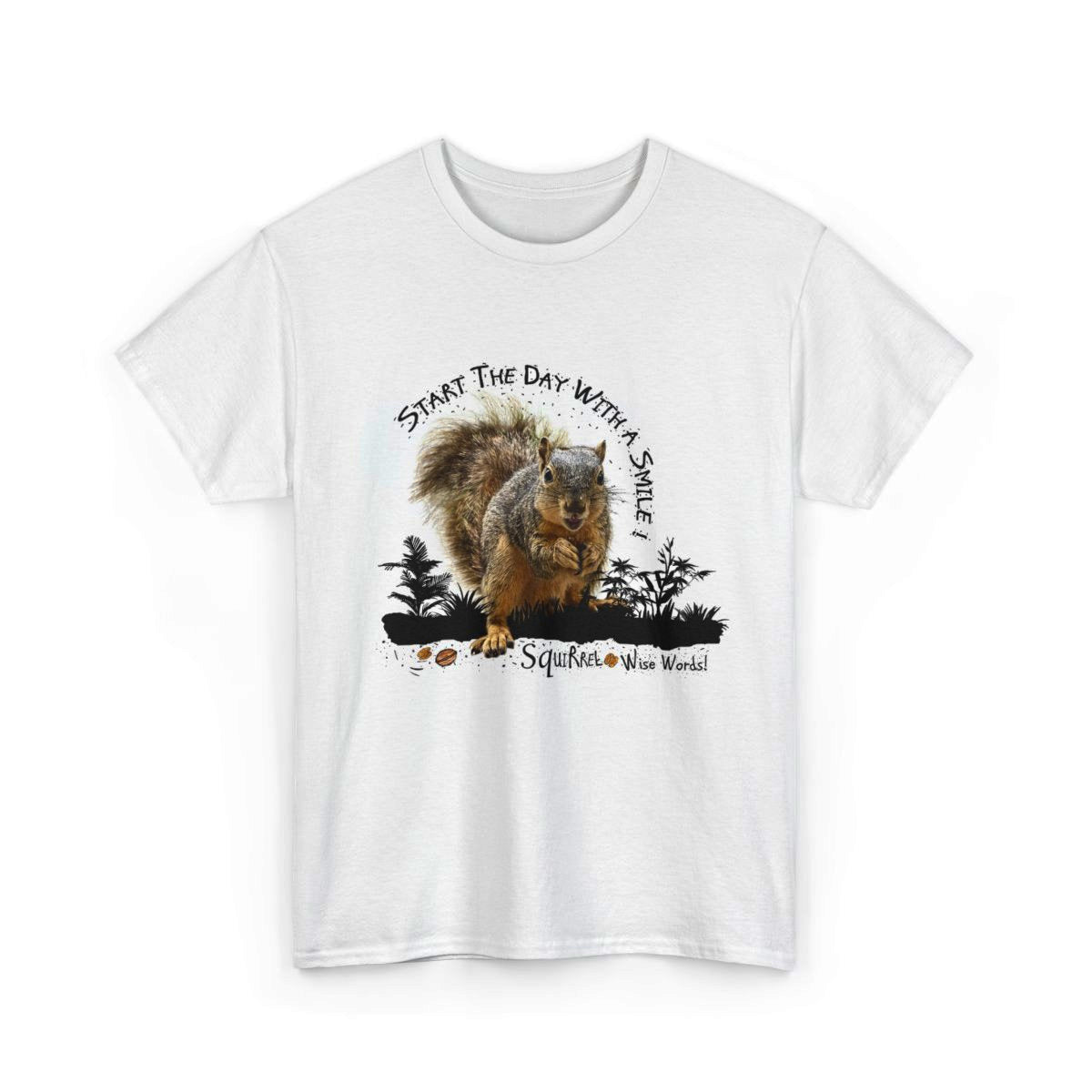 Squirrel - Start the Day with a Smile Unisex Heavy Cotton Tee