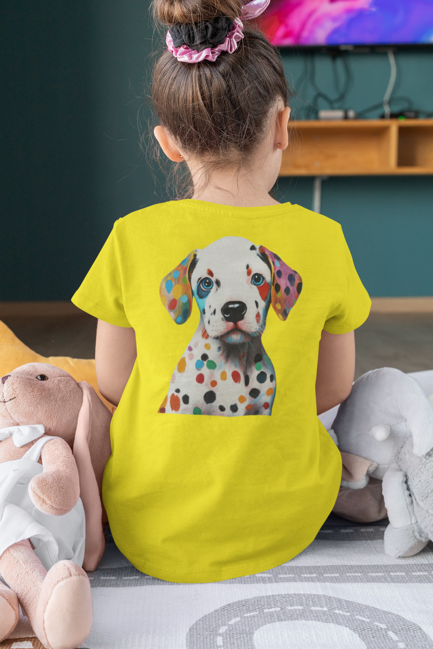 Colorful Dalmatian Puppy Kids T-Shirt