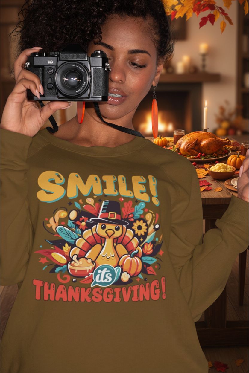 Smile It's Thanksgiving Thanksgiving Unisex Sweatshirt