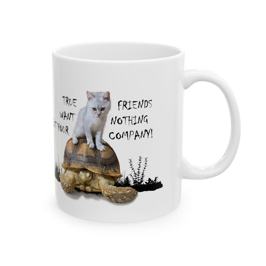 Cat & Turtle True Friends Mug