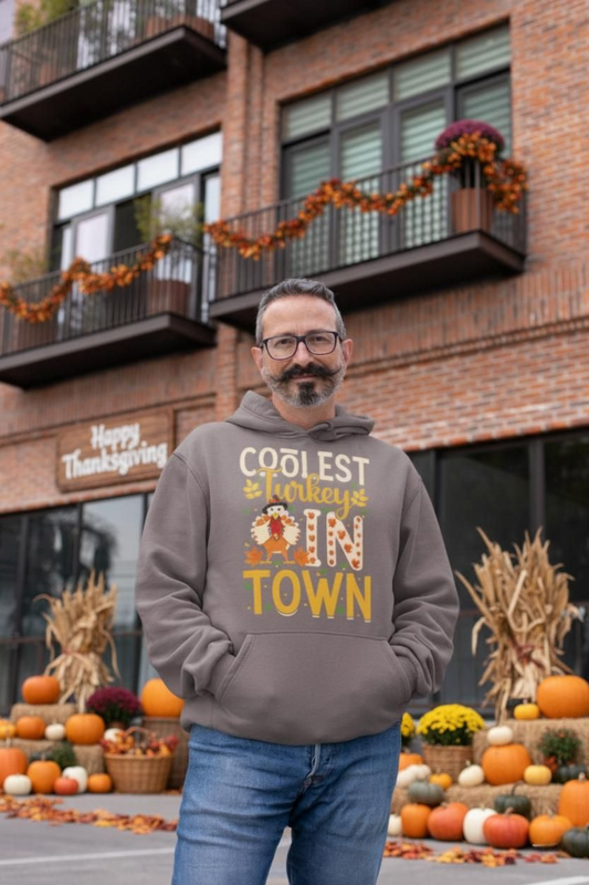 Coolest Turkey in Town Unisex Thanksgiving Hoodie