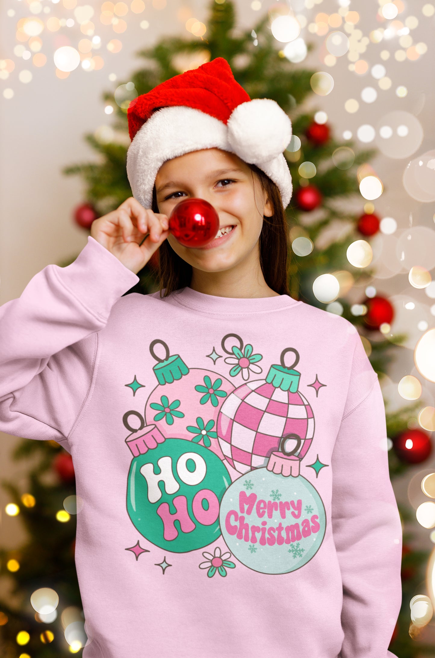 Ho Ho Merry Christmas Youth Crewneck Sweatshirt