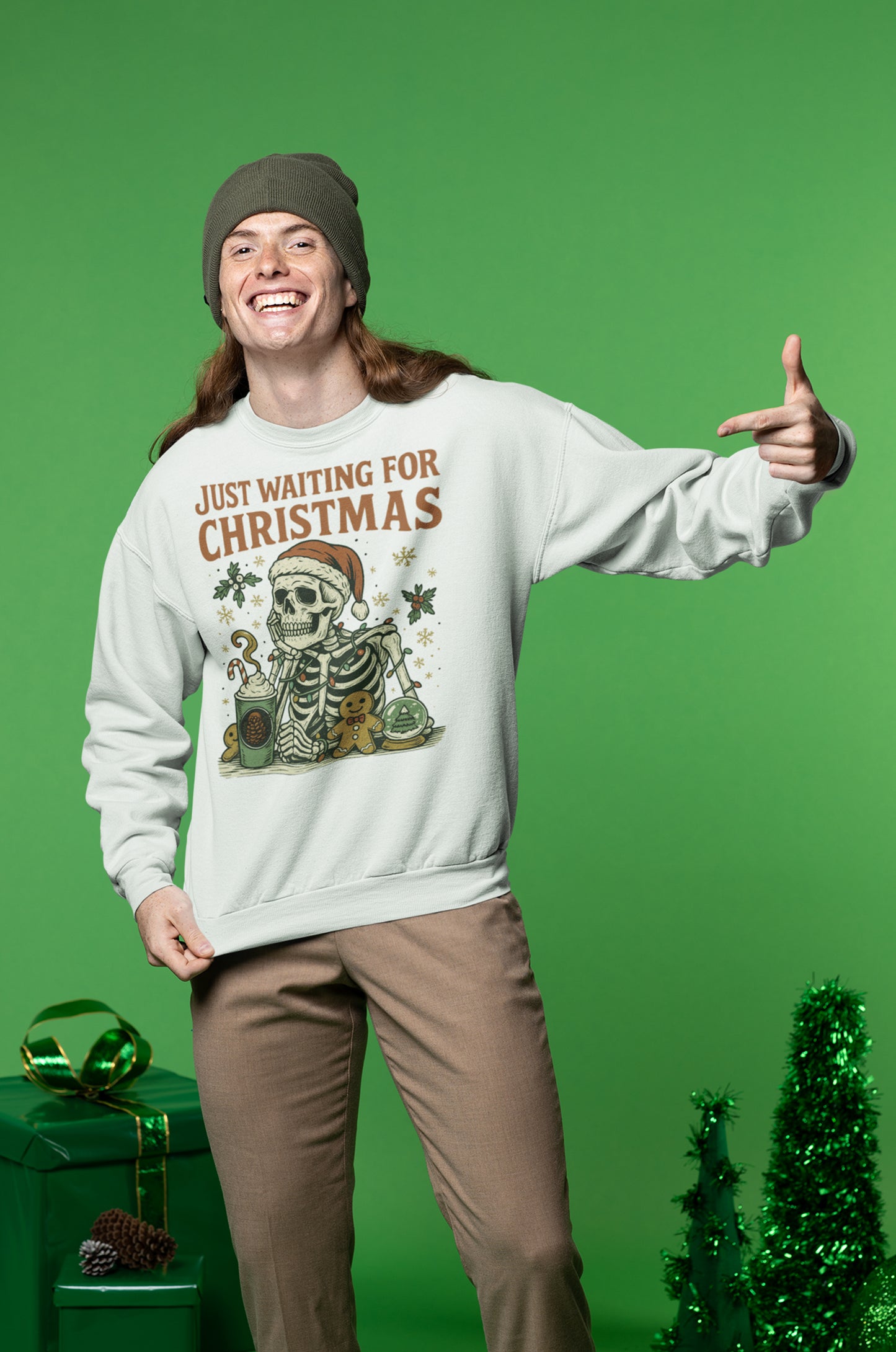 Just Waiting for Christmas Unisex Premium Sweatshirt