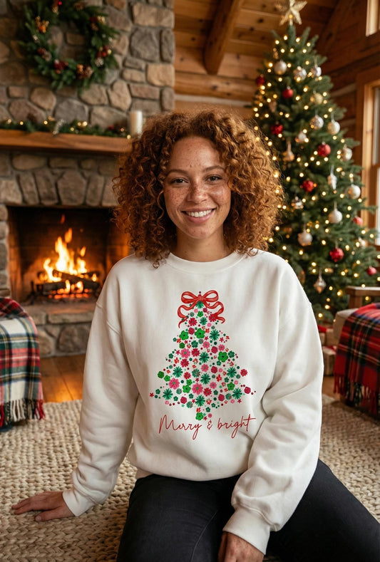 Christmas Merry and Bright Design Unisex Sweatshirt