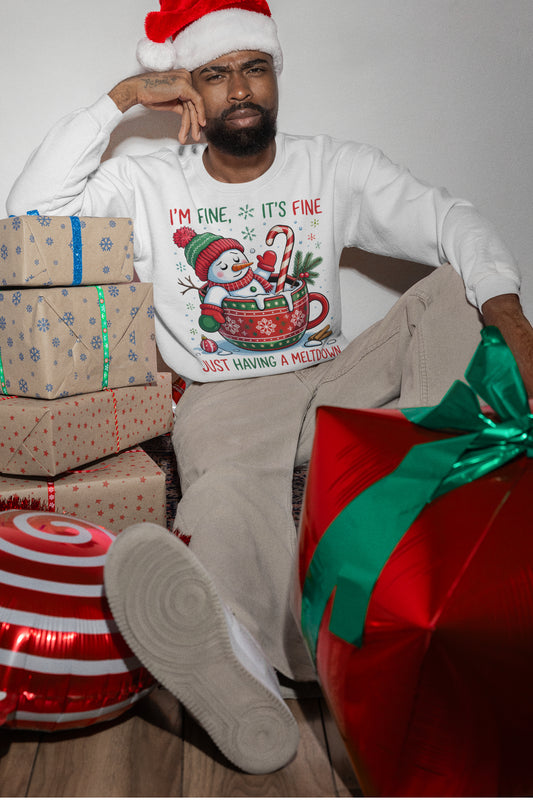 Christmas Snowman Just Having a Meltdown Unisex Sweatshirt
