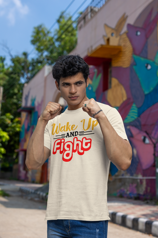 Wake Up and Fight Motivational Unisex T-Shirt